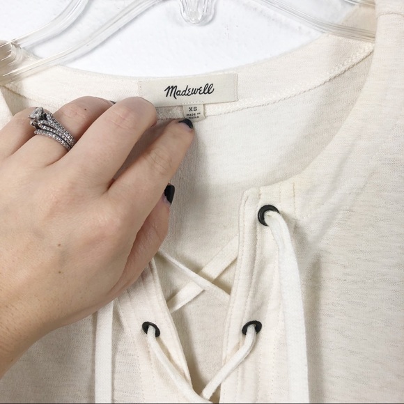 Madewell Libra Lace Up Ivory Tee - Picture 6 of 11